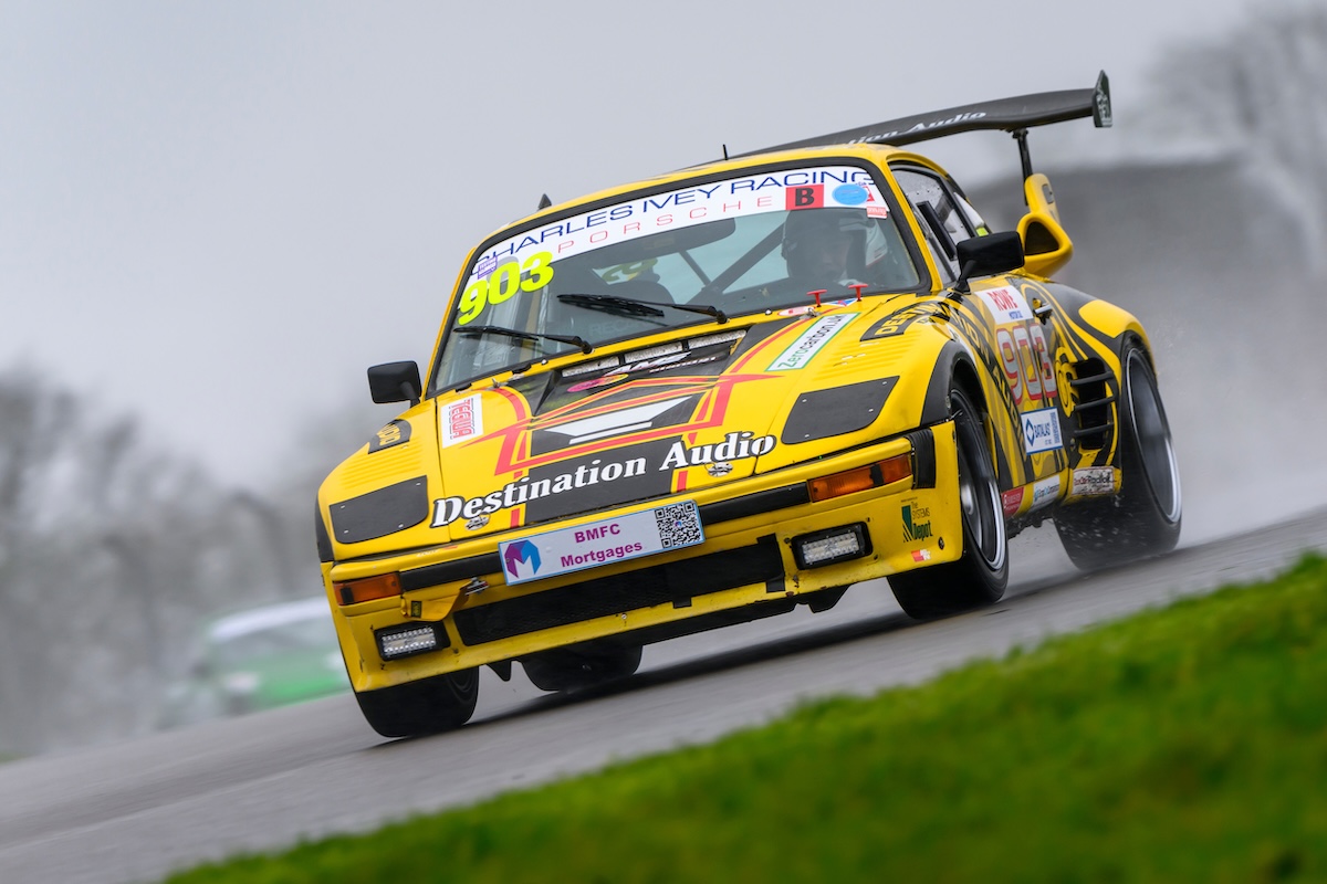 VANHAUEN RACING at Donington Park 2024 - At speed in the wet, with the spray hanging behind the car. © Jonathan Elsey Motorsport Photography 2024