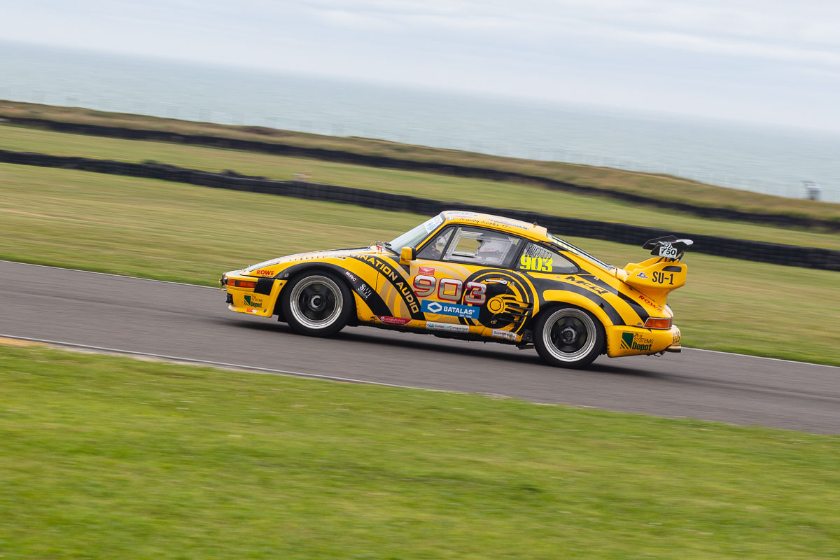 VANHAUEN RACING at Anglesey 2025 - Racing action showing the challenging coastal circuit layout with its tight, technical corners.