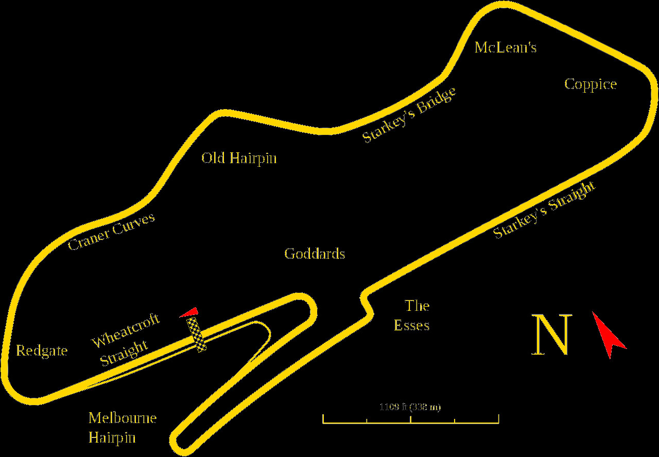 VANHAUEN RACING at Donington Park 2025 - Circuit map of the National layout used for the season opener.