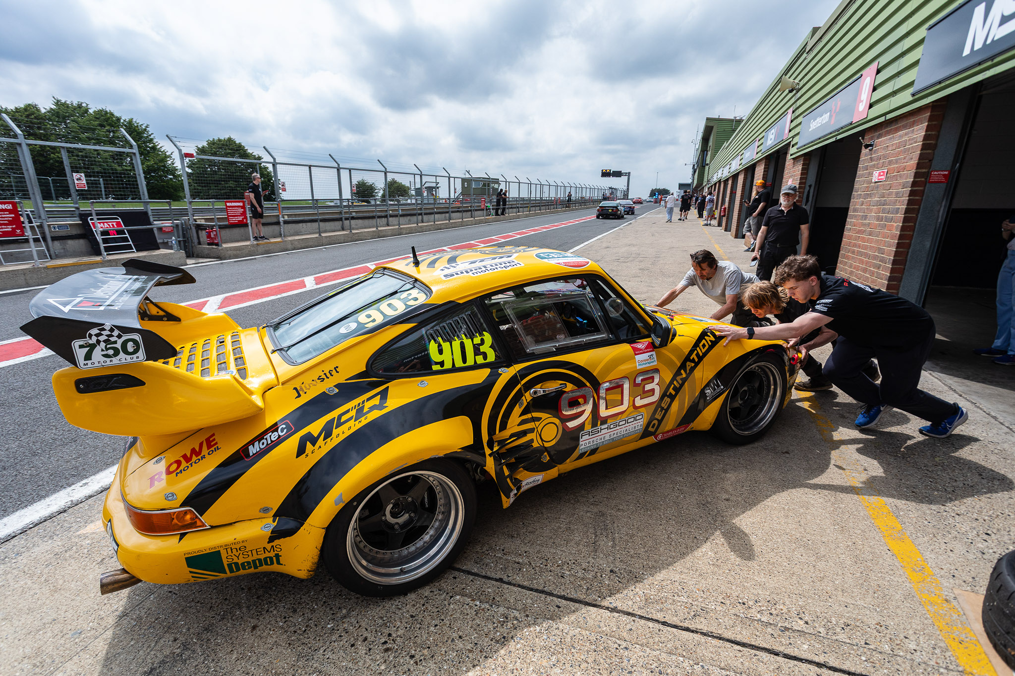 VANHAUEN RACING at Snetterton 300 2026 - The 903 being pushed down the Snetterton pit lane by the crew. © Sean Mulcahy 2026