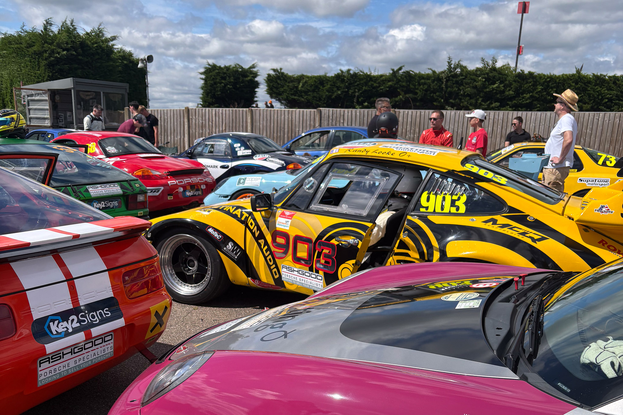 VANHAUEN RACING at Snetterton 300 2026 - The 903 lined up among the CALM All Porsche Trophy field in the assembly area.